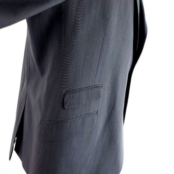 Tommy Hilfiger Wool Lycra 2 Button Suit Jacket 44R Blue Striped Peak Lapel Extra - Picture 7 of 11